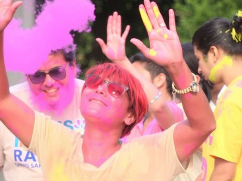 Players Competing in a Rainbow Holi War Tournament Rainbow Holi War Local Event